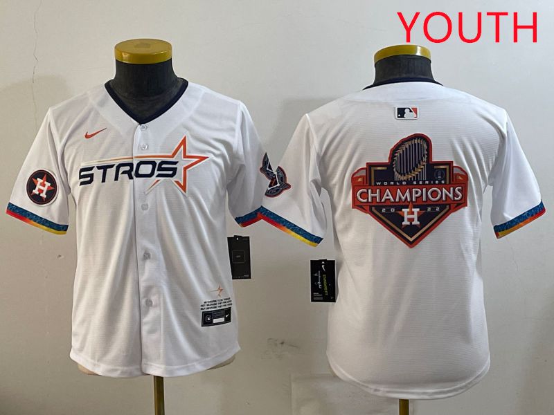 Youth Houston Astros Blank White Fourth generation Joint Name 2025 Nike MLB Jersey style 13->youth mlb jersey->Youth Jersey